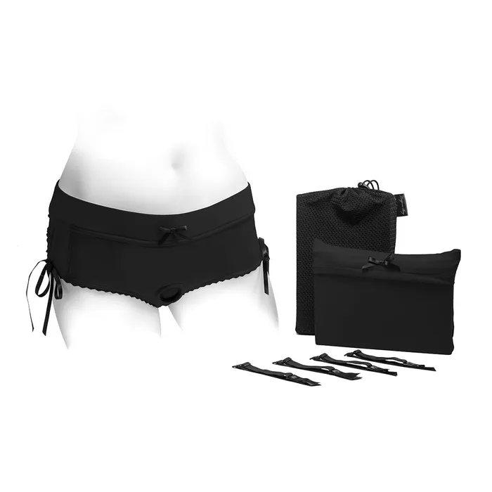 Spareparts Sasha Harness BlkBlk Nylon Small SpareParts Female Sex Toys