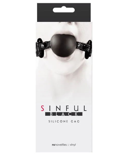 Anal Sinful Soft Silicone Gag Black NS Novelties