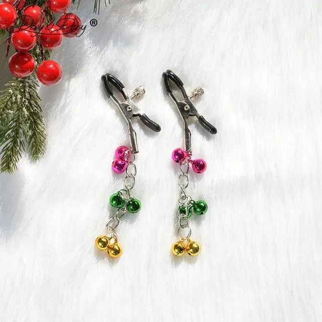 Nipple Clitoral Toys Christmas Bells Nipple Clamps Adjustable Breast Clips Bdsm Bondage Restraints House of Dasein Couples