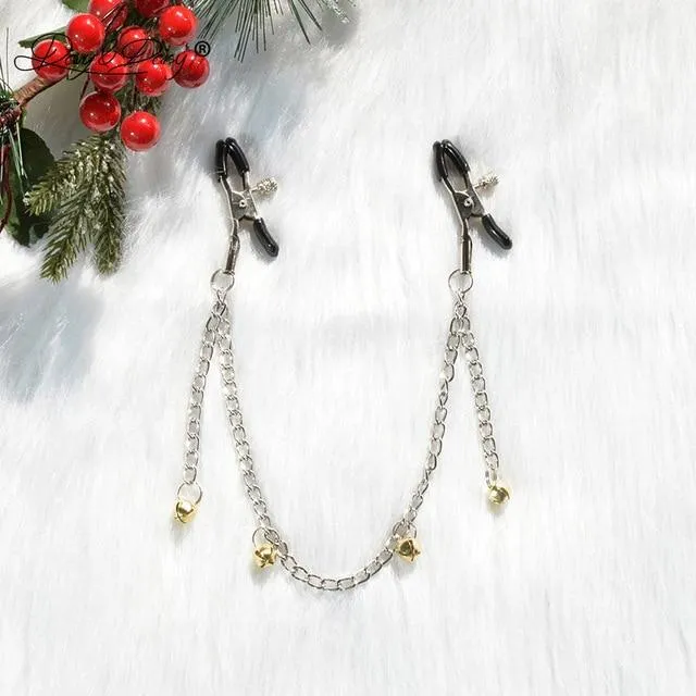 Nipple Clitoral Toys Christmas Bells Nipple Clamps Adjustable Breast Clips Bdsm Bondage Restraints House of Dasein Couples