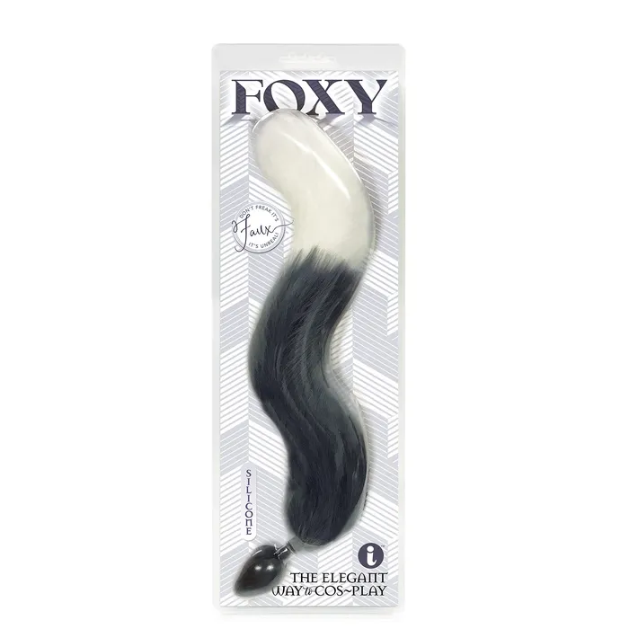 Foxy Fox Tail Silicone Butt Plug Grey Icon Brands Anal