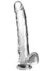 King Cock Clear 11 in with balls Clear Calvista Dildos