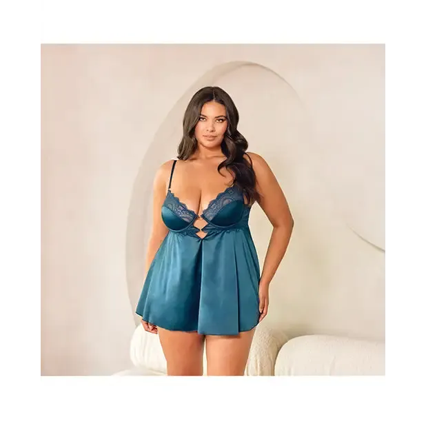 Couples Oh La La Cheri Diana Satin Lace Babydoll Wring Keyhole Detail Reflecting Pond Couples Oh La La Cheri Diana Satin Lace Babydoll Wring Keyhole Detail Reflecting Pond