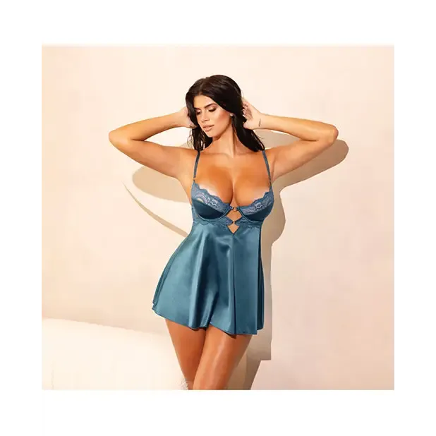 Couples Oh La La Cheri Diana Satin Lace Babydoll Wring Keyhole Detail Reflecting Pond Couples Oh La La Cheri Diana Satin Lace Babydoll Wring Keyhole Detail Reflecting Pond