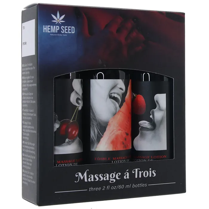 Earthly Body Couples Massage A Trois Edible Massage Lotion Gift Set in 2oz60ml