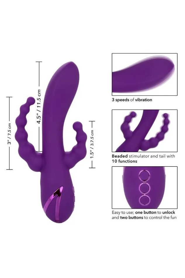 Cal Exotics California Dreaming Long Beach Bootylicious Triple Vibrator Purple Cal Exotics Vibrators