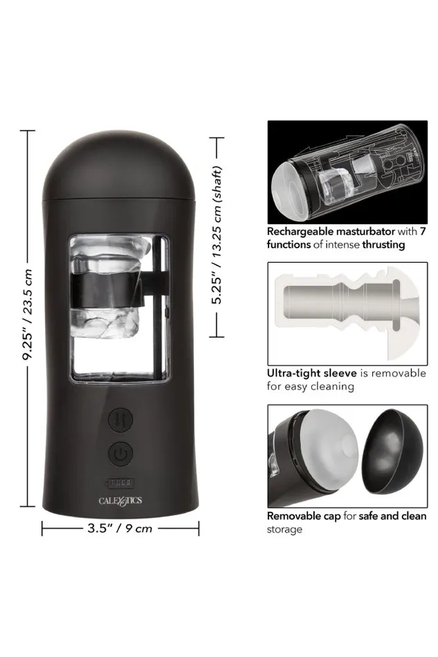 Cal Exotics Male Sex Toys Cal Exotics Bionic Power Stroking Masturbator BlackFrost