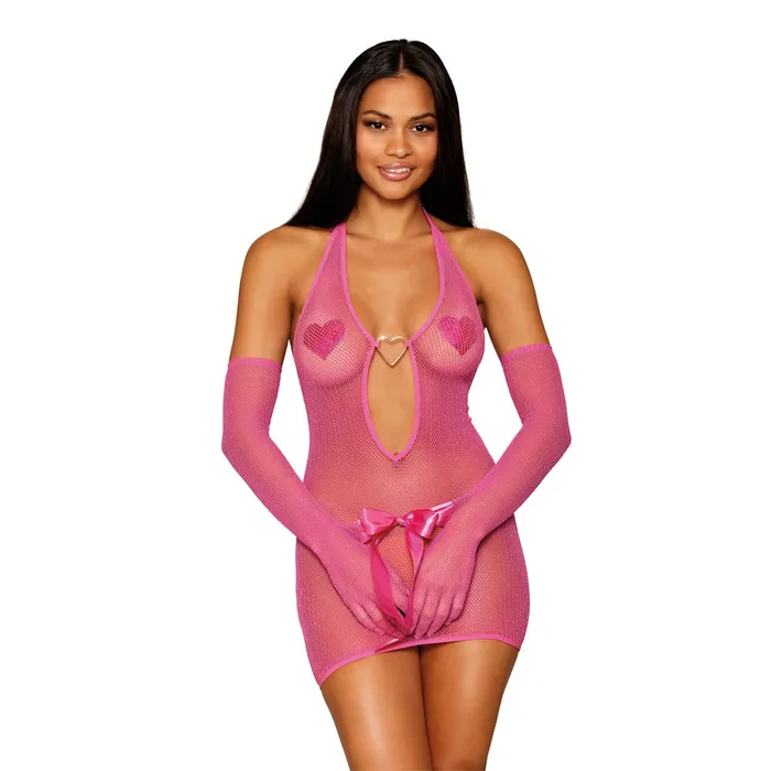 DREAMGIRL Vibrators Dreamgirl Metallic Fishnet Seamless Chemise Matching Glove Restraints Peony 13094 DREAMGIRL Vibrators Dreamgirl Metallic Fishnet Seamless Chemise Matching Glove Restraints Peony 13094