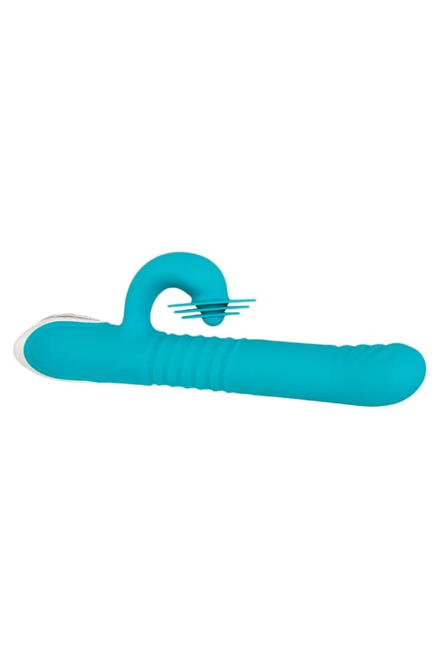 Evolved The Show Stopper Thrusting Dual Vibrator Blue Evolved Vibrators