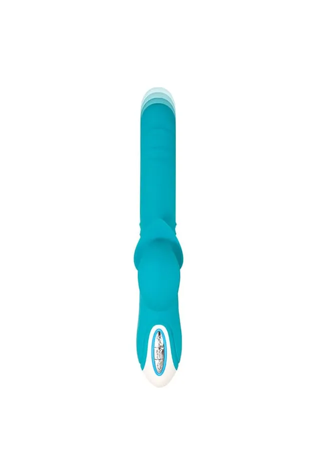 Evolved The Show Stopper Thrusting Dual Vibrator Blue Evolved Vibrators