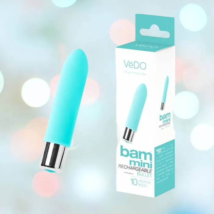 Female Sex Toys VeDO VeDO Bam Mini Rechargeable Bullet Vibrator Turquoise