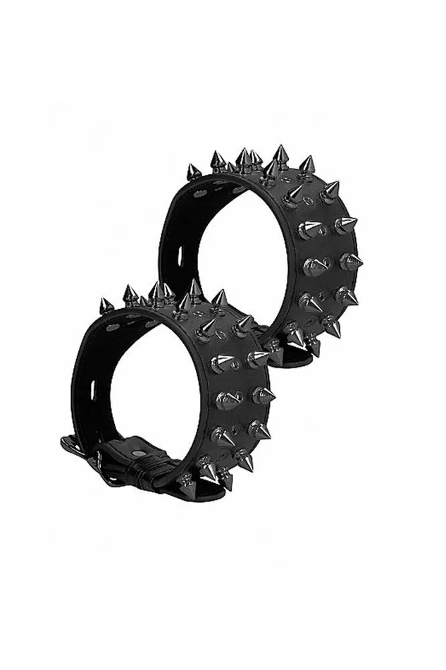 Shots Toys Couples Ouch by Shots Toys Spiked Ankle Cuffs Black