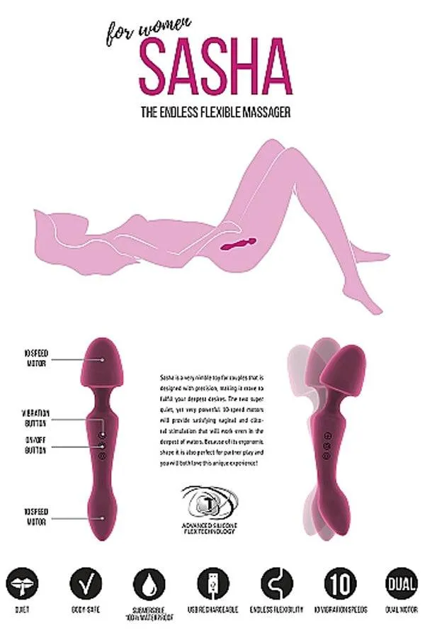 Vibrators Shots Toys Shots Toys Sasha Double Ended Vibrator Purple