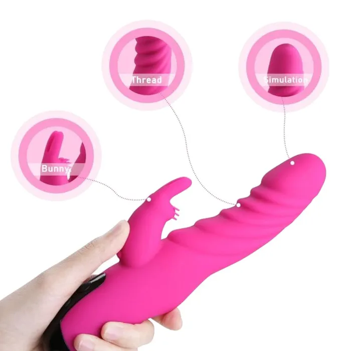 Wavy Ridges GSpot Dildo Rabbit Powerful Vibrator Large Massager Vibrating Thrusting Lovegasm Female Sex Toys