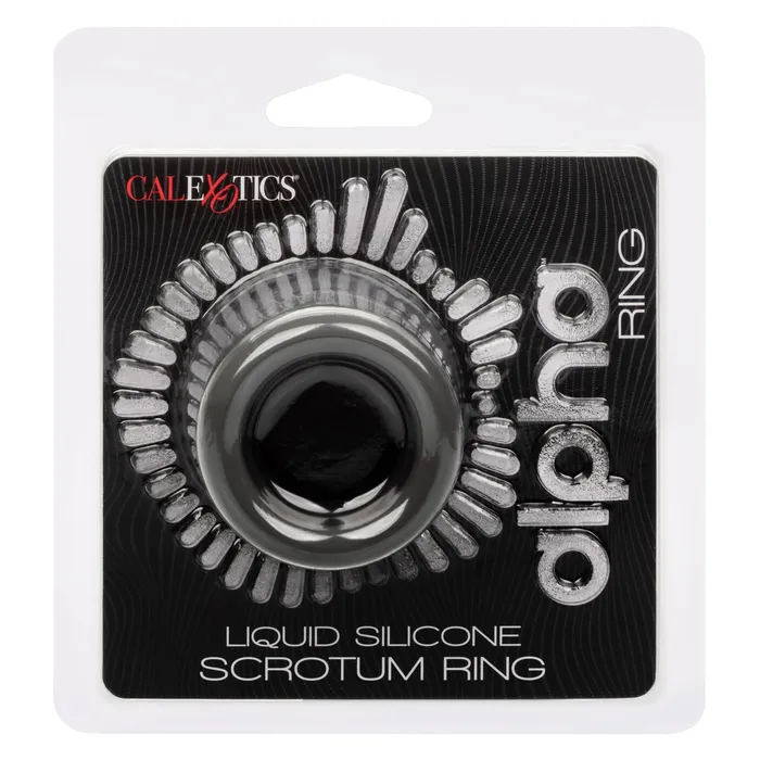 California Exotics Male Sex Toys California Exotics Alpha Liquid Silicone Scrotum Cock Ring Gray