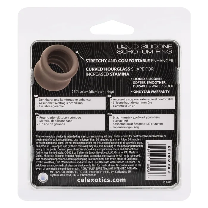 California Exotics Male Sex Toys California Exotics Alpha Liquid Silicone Scrotum Cock Ring Gray