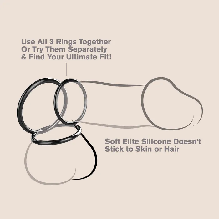 Fantasy CRingz Silicone 3Ring Stamina Set penis rings Pipedream Products Male Sex Toys