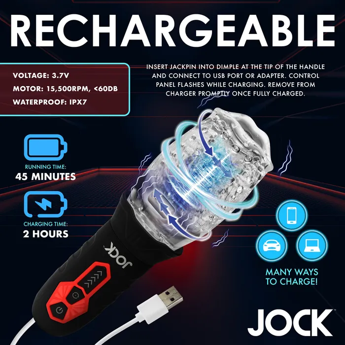 JOCK Spinning Vibrating Masturbator Jock Male Sex Toys