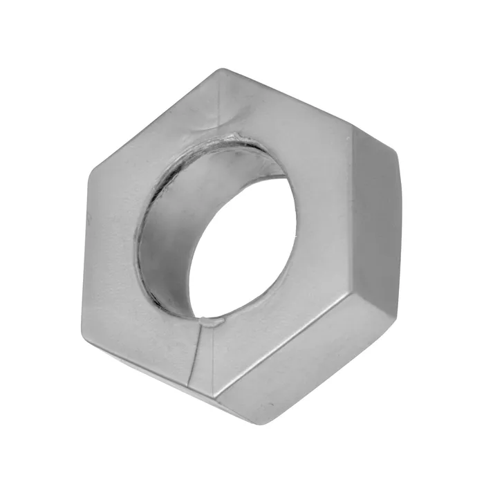 Master Series Male Sex Toys Silver Hex Heavy Duty Cock Ring and Ball Stretcher