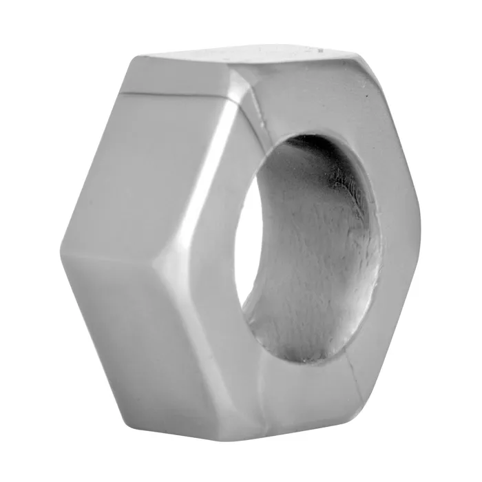 Master Series Male Sex Toys Silver Hex Heavy Duty Cock Ring and Ball Stretcher
