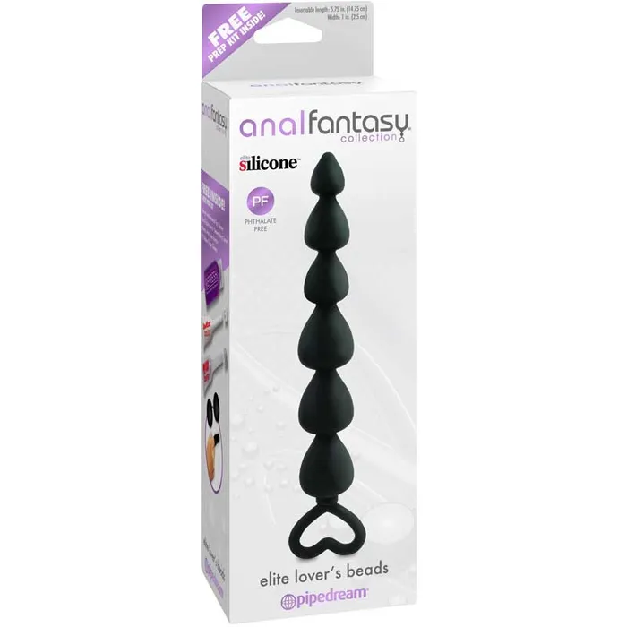 Pipedream Anal Fantasy Collection Silicone Elite Lovers Beads With HeartShaped Handle Black Pipedream Anal Pipedream Anal Fantasy Collection Silicone Elite Lovers Beads With HeartShaped Handle Black Pipedream Anal