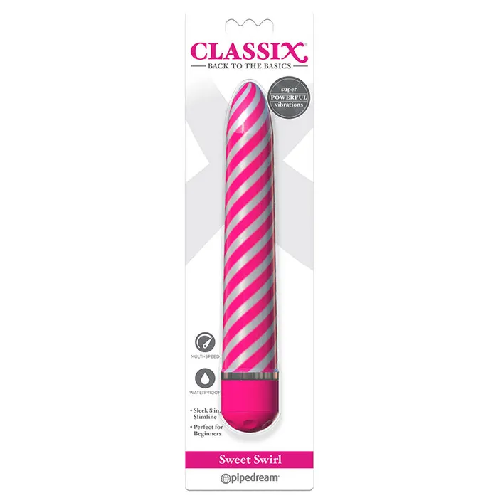 Pipedream Pipedream Classix Sweet Swirl 8 in Slimline Vibrator Pink Vibrators Pipedream Pipedream Classix Sweet Swirl 8 in Slimline Vibrator Pink Vibrators