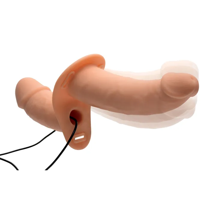 Power Pegger Silicone Vibrating Double Dildo with Harness Strap U Female Sex Toys