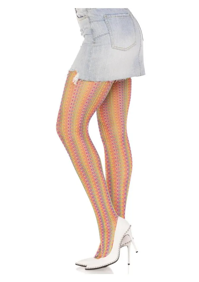 Anal Leg Aventue Rainbow Crochet Net Tights Leg Avenue