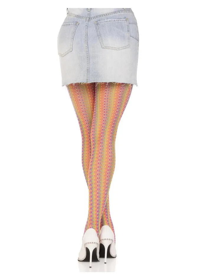 Anal Leg Aventue Rainbow Crochet Net Tights Leg Avenue