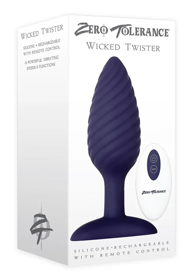 Anal Zero Tolerance Wicked Twister Rechargeable Silicone Vibrating Butt Plug Zero Tolerance