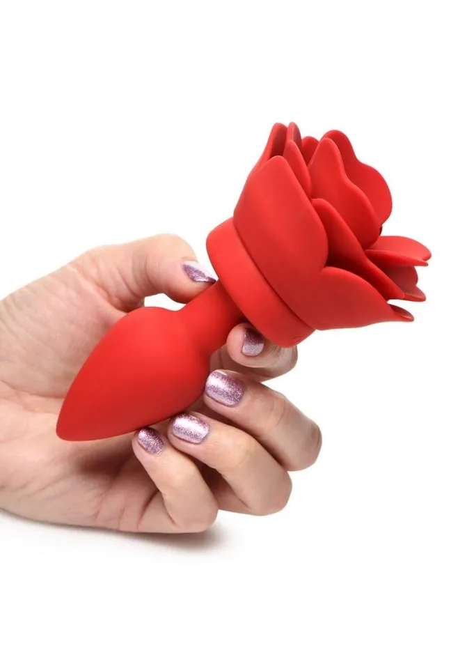 Booty Sparks Male Sex Toys Booty Sparks 28x Rechargeable Silicone Vibrating Rose Anal Plug with Remote Control