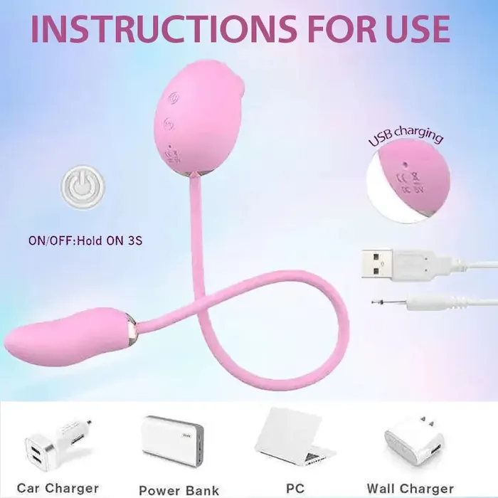 Cartoon Extended Dual Function Sucking Vibrator Inyarose Vibrators