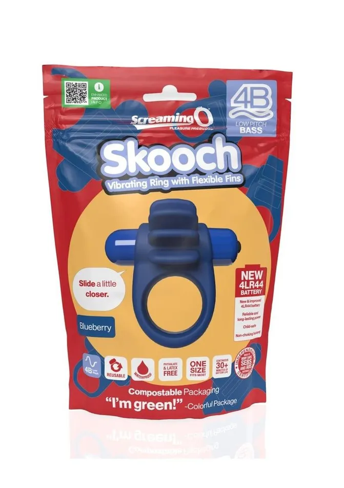 Couples Screaming O 4b Skooch Vibrating Cock Ring with Clitoral Stimulator