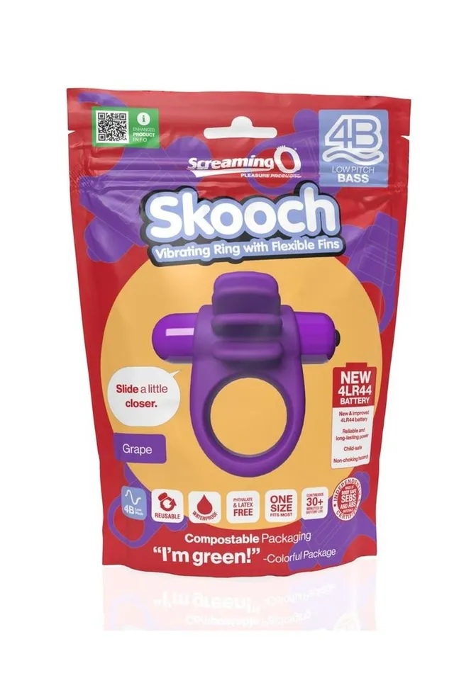 Couples Screaming O 4b Skooch Vibrating Cock Ring with Clitoral Stimulator
