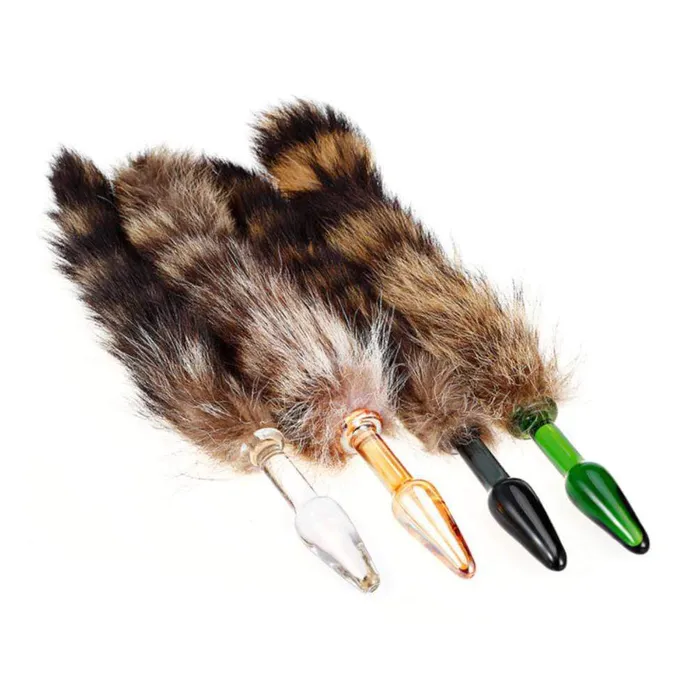Love Plugs Dildos Glass Raccoon Tail 12