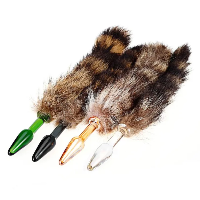 Love Plugs Dildos Glass Raccoon Tail 12