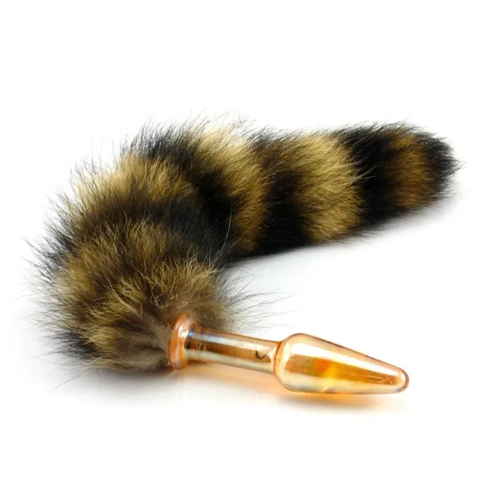Love Plugs Dildos Glass Raccoon Tail 12
