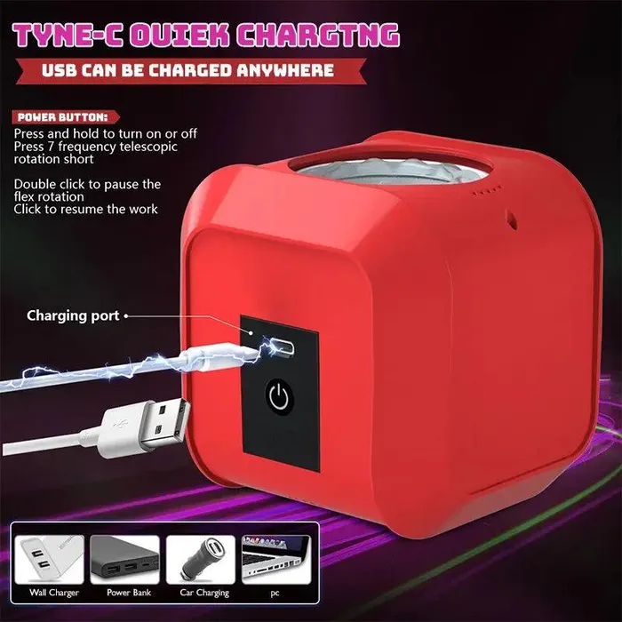 Male Sex Toys Inyarose Magic Cube Automatic Electric Retractable Swivel Masturbation Cup