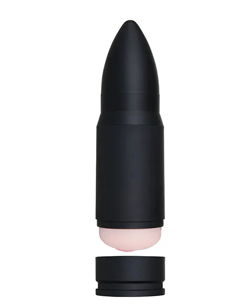 Open Desires Zero Tolerance Shell Shock Rechargeable Vibrating Stroker BlackFlesh Male Sex Toys