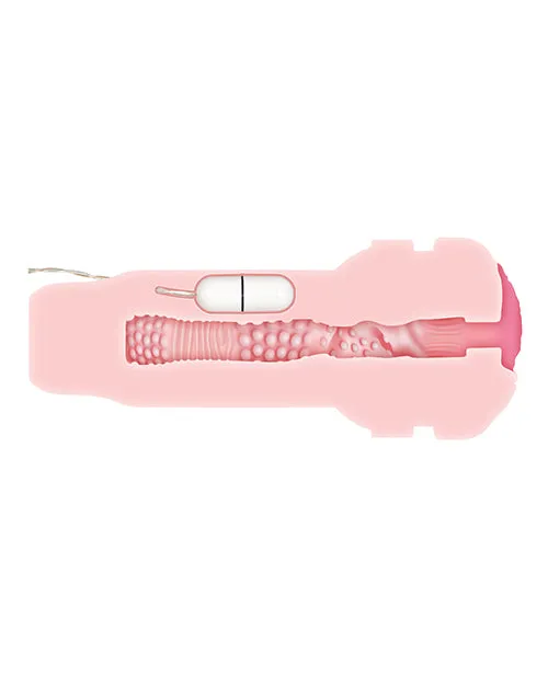 Open Desires Zero Tolerance Shell Shock Rechargeable Vibrating Stroker BlackFlesh Male Sex Toys