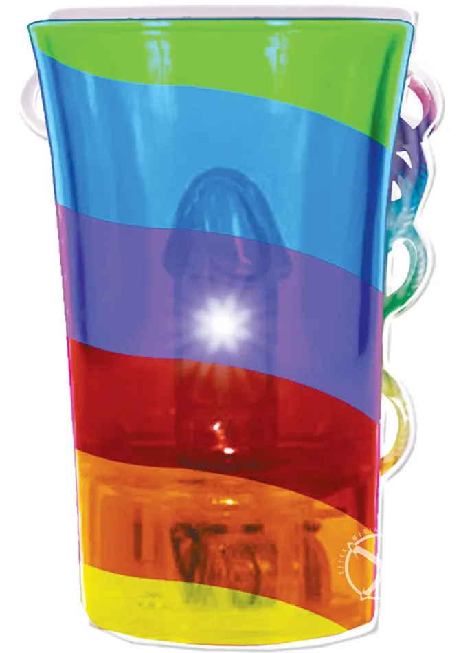 Rainbow Dildos Light Up Rainbow Pecker Shot Glass