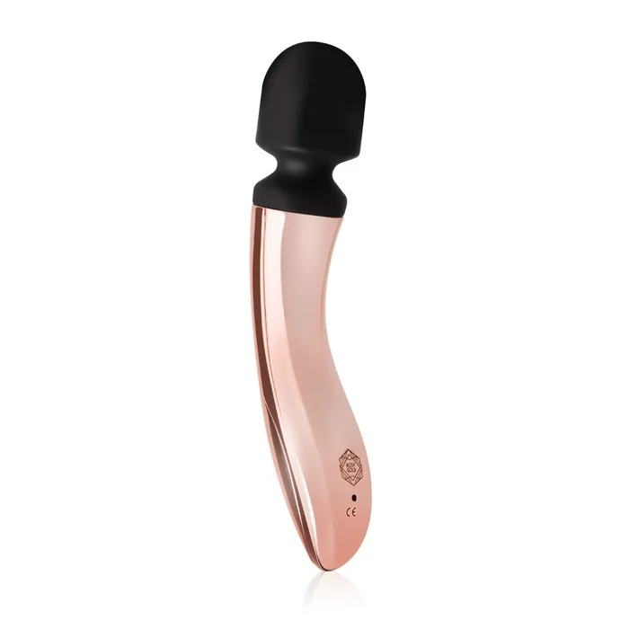 Rosy Gold Vibrators Rosy Gold Nouveau Curve Wand Massager Rose Gold Black