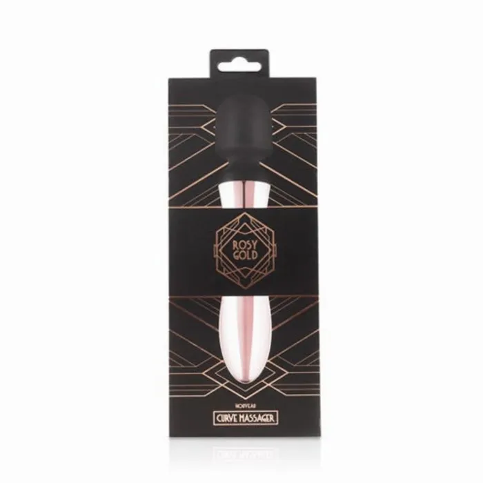 Rosy Gold Vibrators Rosy Gold Nouveau Curve Wand Massager Rose Gold Black