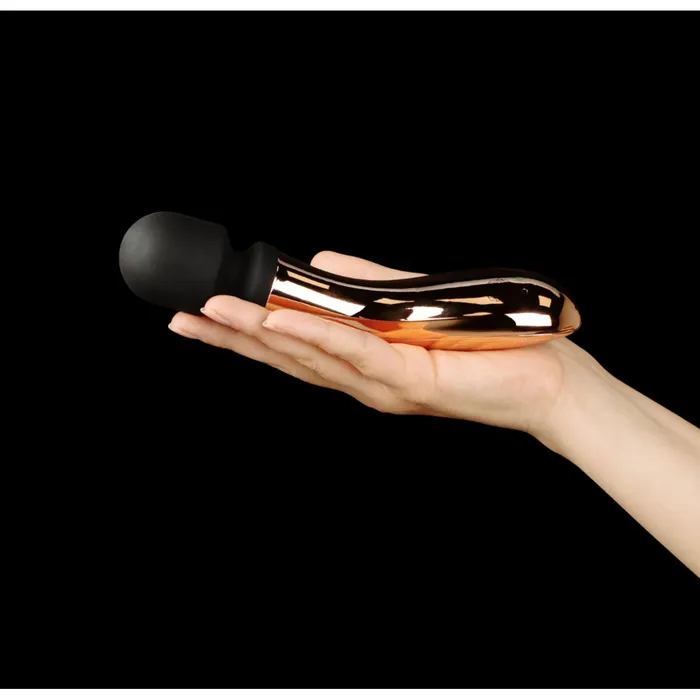 Rosy Gold Vibrators Rosy Gold Nouveau Curve Wand Massager Rose Gold Black