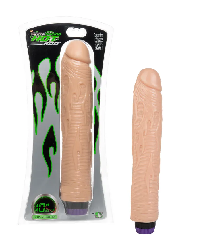 Si60125 10in HOT ROD WVIBRATIONVANILLA SI Novelties Vibrators