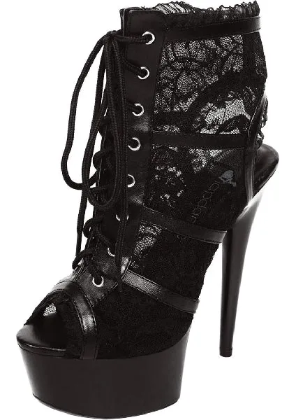 Black Lace Open Toe Platform Ankle Bootie 6in Heel Size 8 The Toolshed AU Anal Black Lace Open Toe Platform Ankle Bootie 6in Heel Size 8 The Toolshed AU Anal