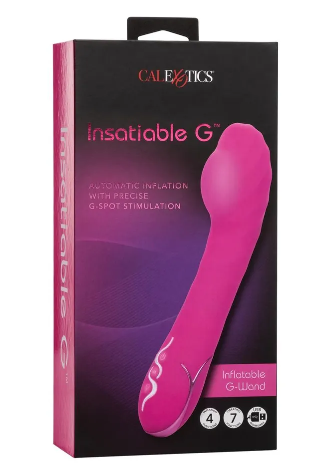 Insatiable G Inflatable GWand Silicone Rechargeable Vibrator Insatiable G Female Sex Toys