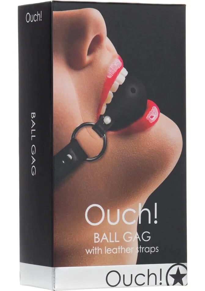 Ouch Ball Gag with Leather Straps Ouch Couples Ouch Ball Gag with Leather Straps Ouch Couples