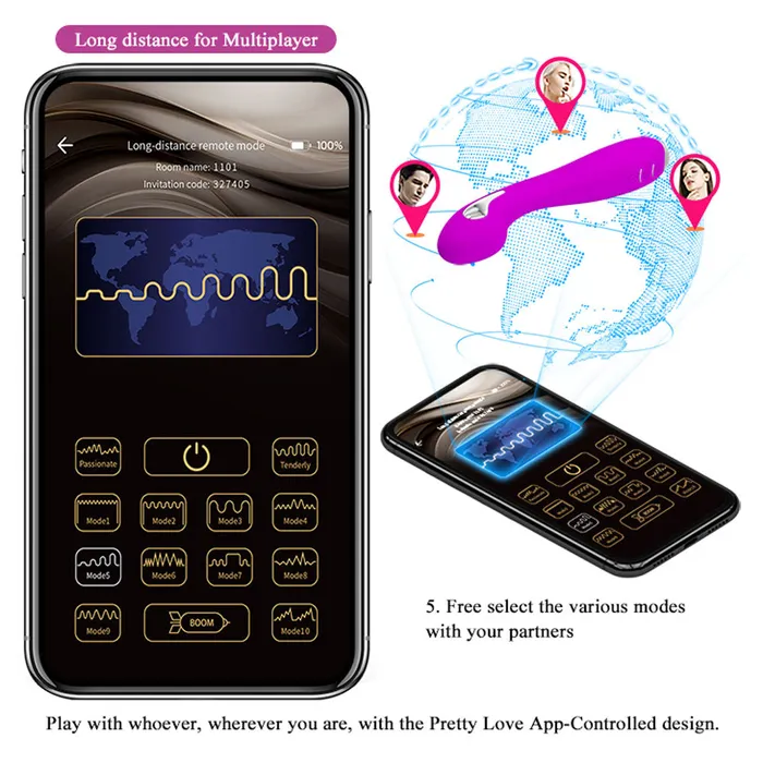 Pretty Love Vibrators Pretty Love Hector Global Remote Control Series Purple