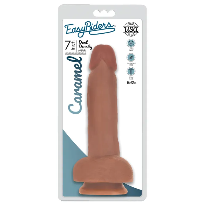 Easy Riders Female Sex Toys Easy Riders 7 Slim Bioskin Dildo With Balls Carame Easy Riders Female Sex Toys Easy Riders 7 Slim Bioskin Dildo With Balls Carame